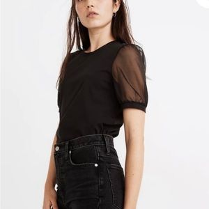 Madewell Sheer Sleeve Knit Top